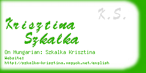 krisztina szkalka business card